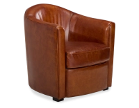 Sillón club de piel marrón claro
