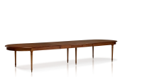 Table extensible Louis XVI allongée pour 14 à 20 personnes bois teinte ancienne avec 4 allonges 310x120 cm