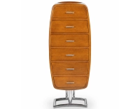 Chiffonnier art déco métal et bois teinte merisier