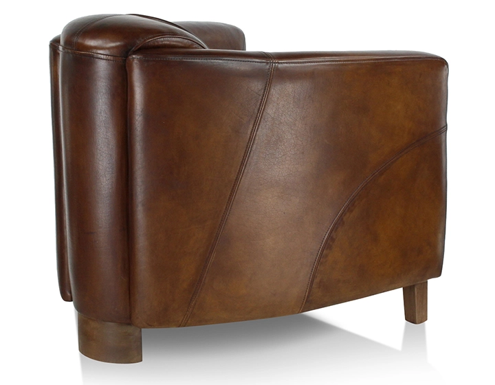 Fauteuil club cuir marron soutenu