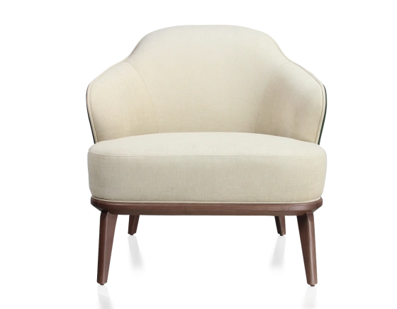 Sillón de diseño tejido verde bosque y crema