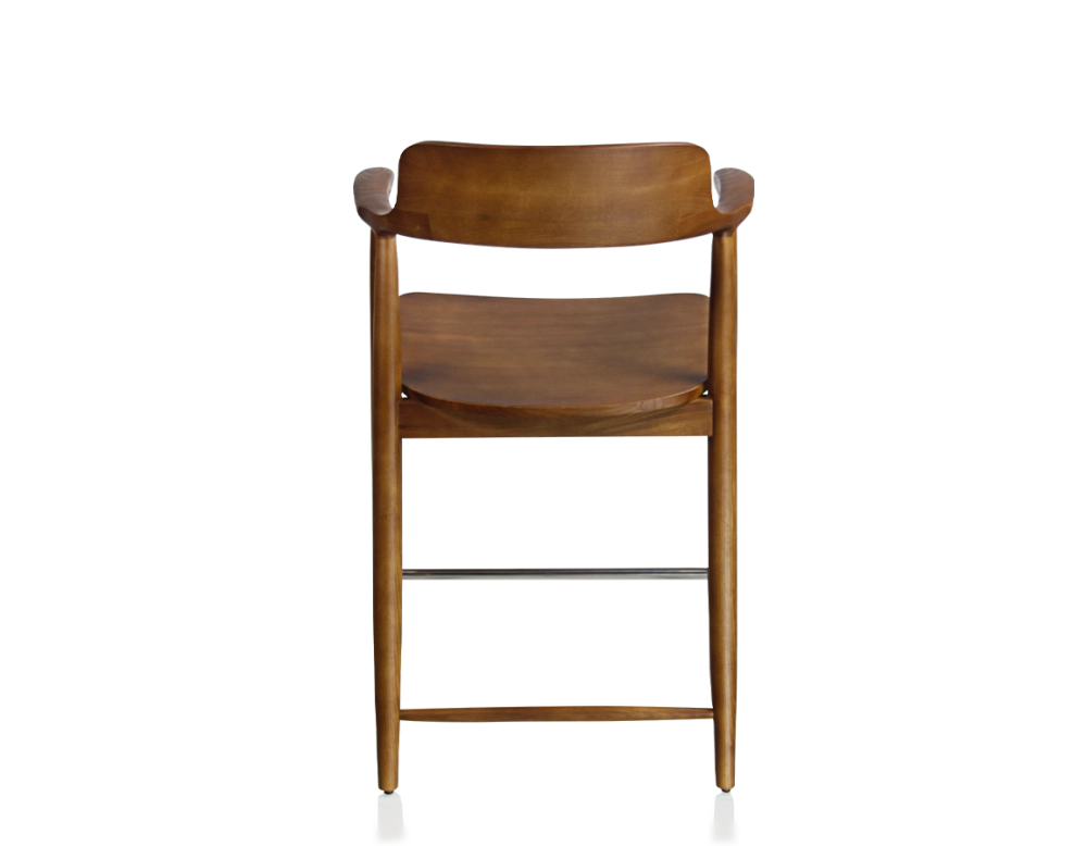 Tabouret de bar H60 cm bois teinte merisier