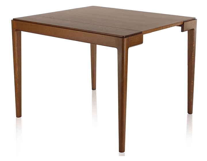 Console extensible en chêne avec 2 allonges teinte marron foncé 120x50 cm