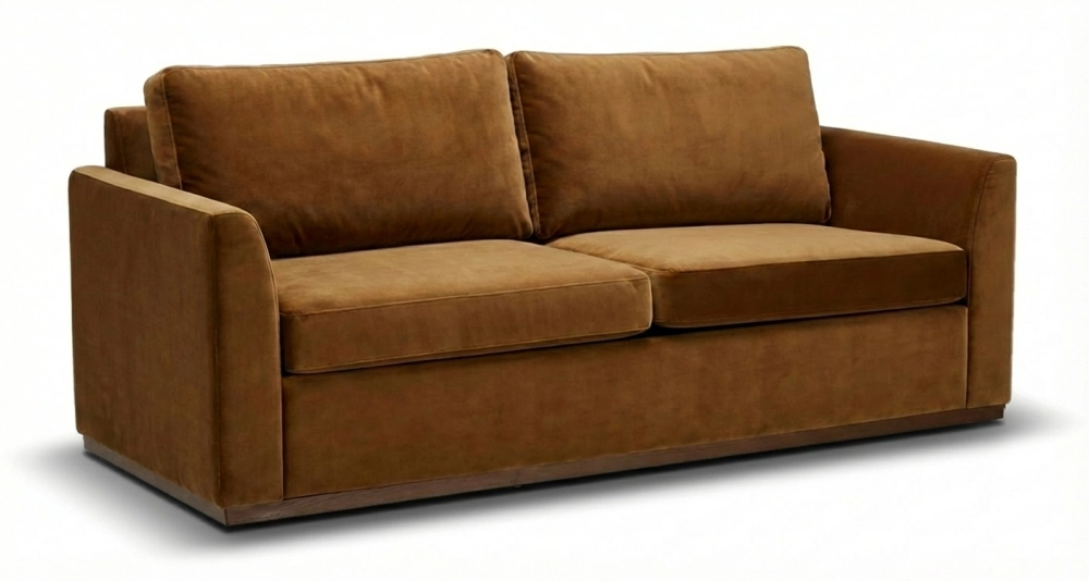 3-seater convertible sofa beige mottled fabrics