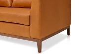 Canapé design 3 places cuir caramel