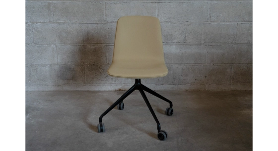 Silla de oficina con ruedas asiento de tejido caqui claro
