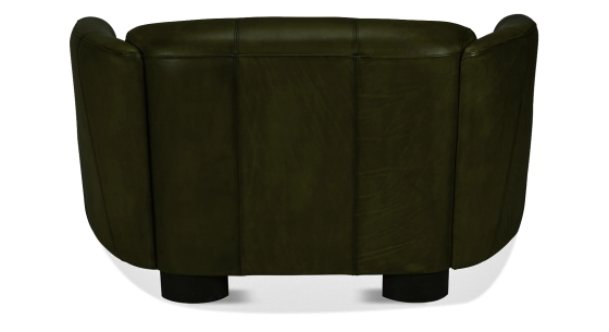 2 seater leather club sofa olive green