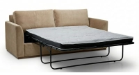Canapé convertible 3 places tissu velours taupe clair