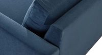 Canapé d'angle 7 places tissu bleu jean (3G - A - 3D)