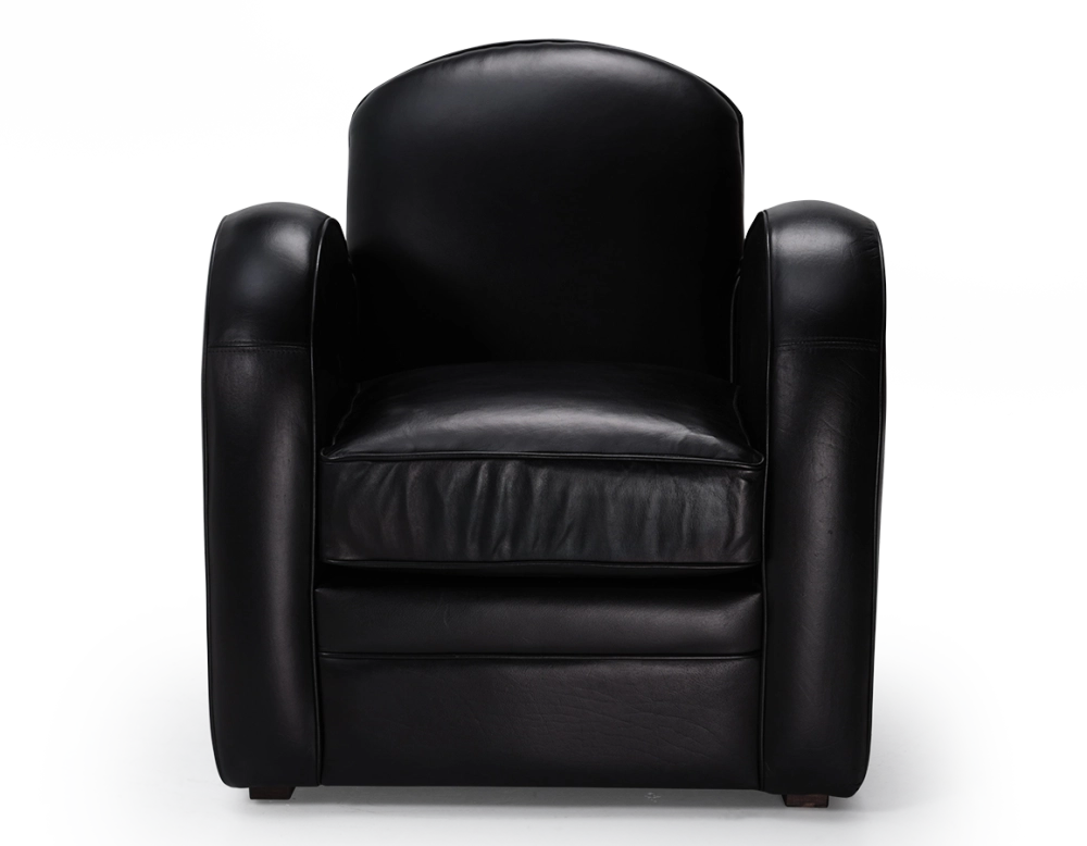 Sillón club de piel negro