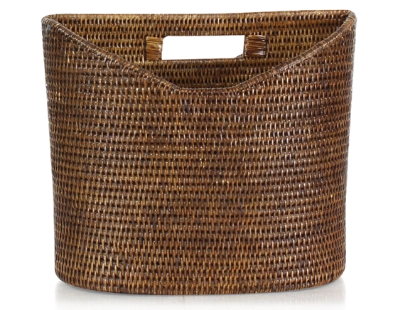 Porte revues en rotin brun