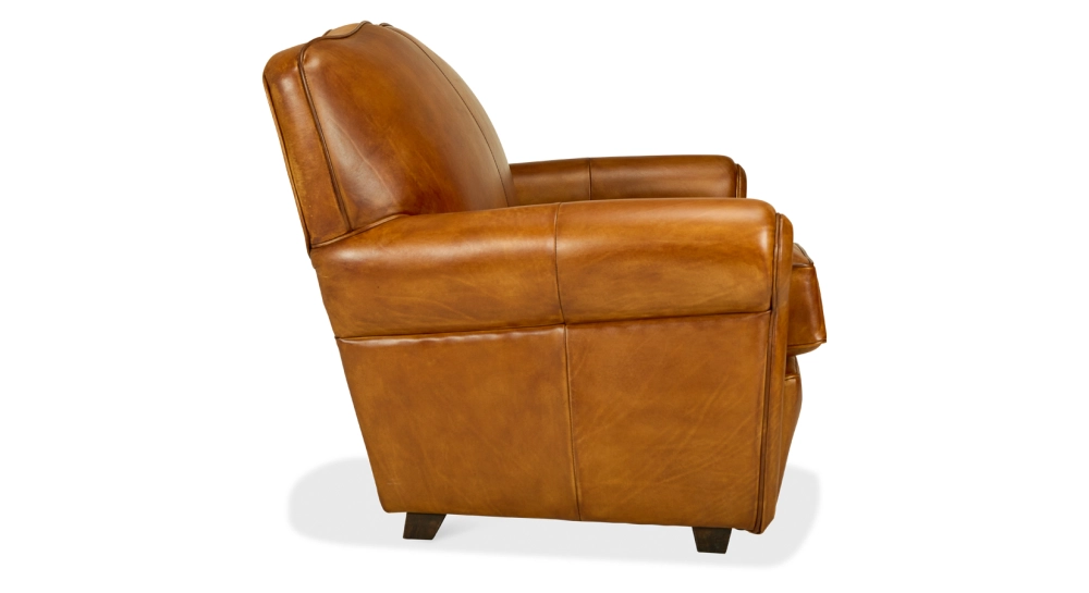 2 seater leather club sofa cognac
