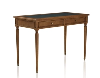 Antique Louis XVI style desk green leather top L110 cm
