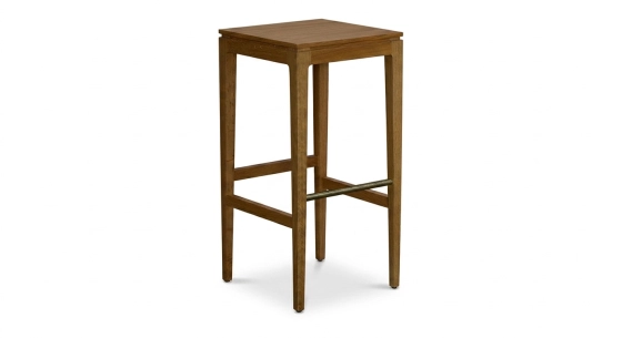 Tabouret de bar design H80 cm bois teinte naturelle assise bois