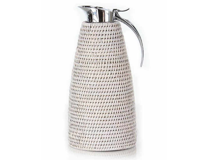 White rattan thermos 1 litre