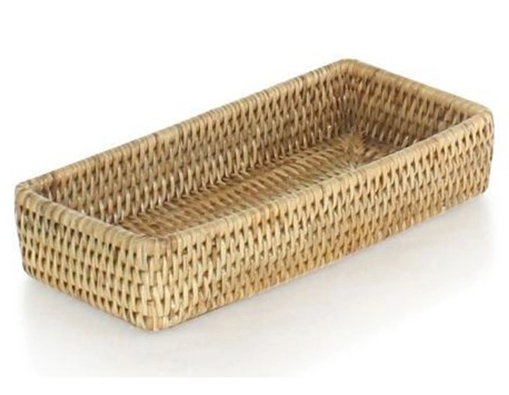 Corbeille rectangulaire en rotin naturel