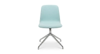 Chaise de bureau sans roulettes assise tissu bleu ciel