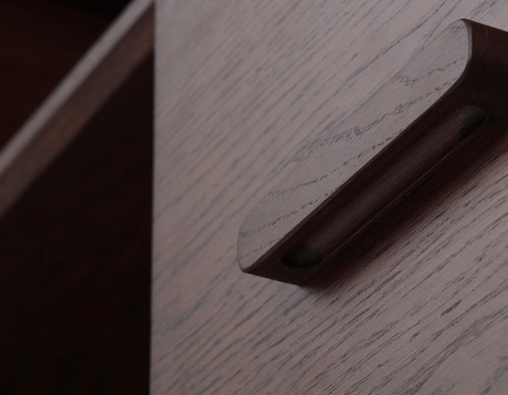 Bibliothèque en chêne bois teinte marron foncé