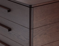 Buffet 2 portes en chêne bois teinte marron foncé