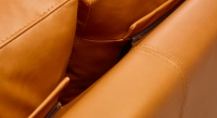2.5 seater designer sofa caramel leather