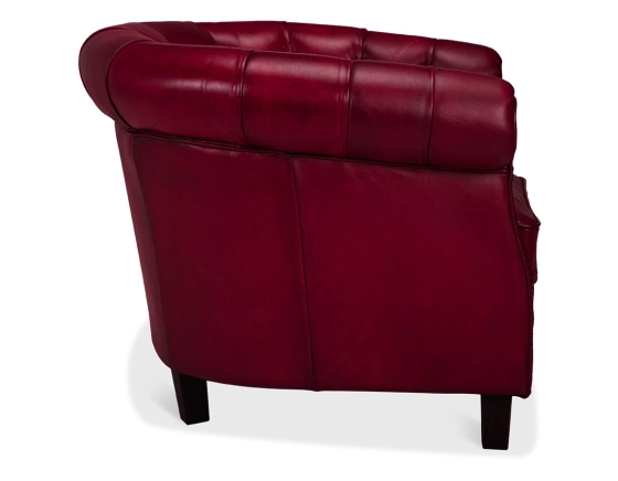 Chesterfield leather armchair Bordeaux studded armrests