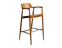 Tabouret de bar h80 cm bois teinte merisier