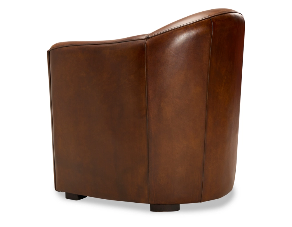 Fauteuil club cuir marron vintage