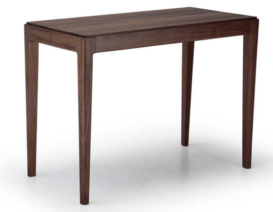 Console fixe en noyer sans tiroir teinte naturelle 100x40 cm
