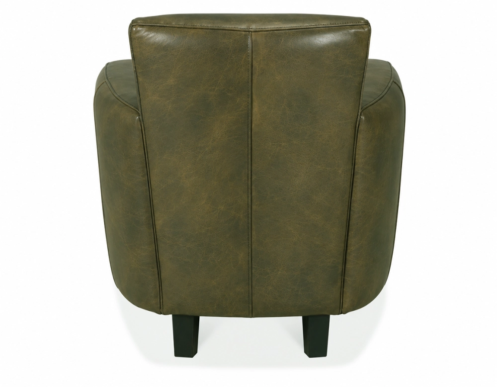 Fauteuil club cuir vert olive