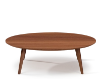 Table basse ronde en noyer plateau bois F1 teinte naturelle 90x90x30 cm