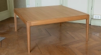 Mesa extensible de 6 a 10 personas de roble y cerámica con extensiones de madera con madera de tinte natural y tablero cerámico ossido 160x100 cm