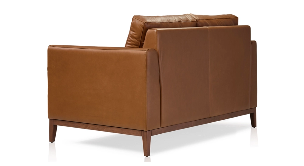 2 seater designer sofa hazelnut leather