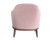 Fauteuil design tissu bordeaux et vieux rose