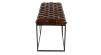 Banc Chesterfield cuir marron soutenu