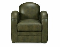 Fauteuil club cuir vert olive