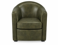 Leather club armchair olive green