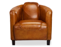 Fauteuil club cuir cognac