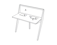 Bureau design en chêne teinte naturelle
