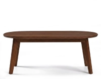 Oval coffee table in oak dark brown tint 100x60 cm