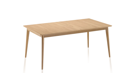 Extendable oak table for 8 to 12 people with natural wood stain top and extensions 180x100 cm