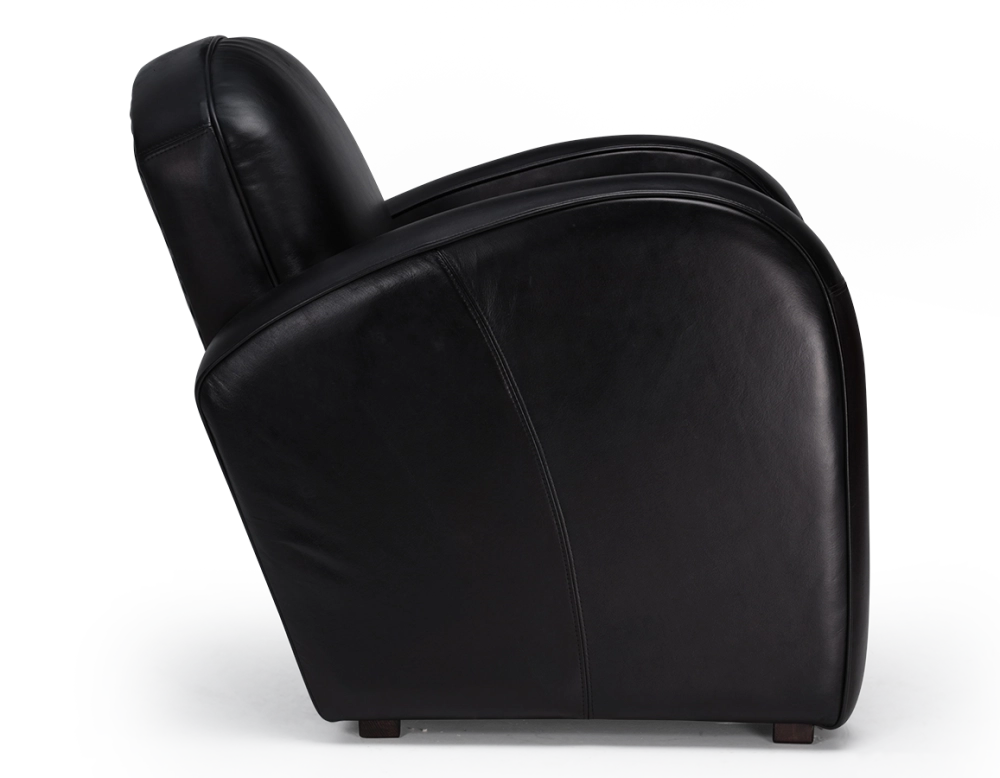 Sillón club de piel negro
