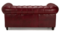 2 seater Chesterfield leather sofa Bordeaux studded armrests