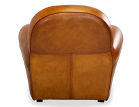Fauteuil club cuir cognac accoudoirs passepoil