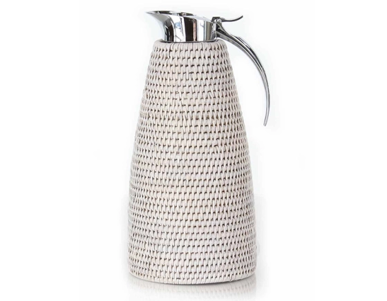 White rattan thermos 1 litre