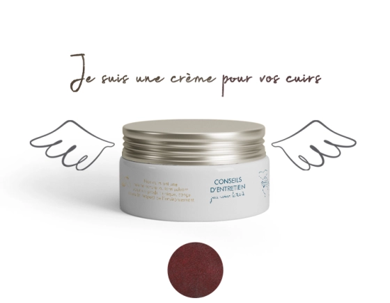 Tinted care cream for buffalo leather burgundy