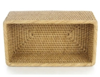 Panier de rangement rectangulaire en rotin naturel