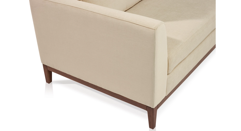 Canapé d'angle méridienne droite 4/5 places tissu crème (2,5G - MD)