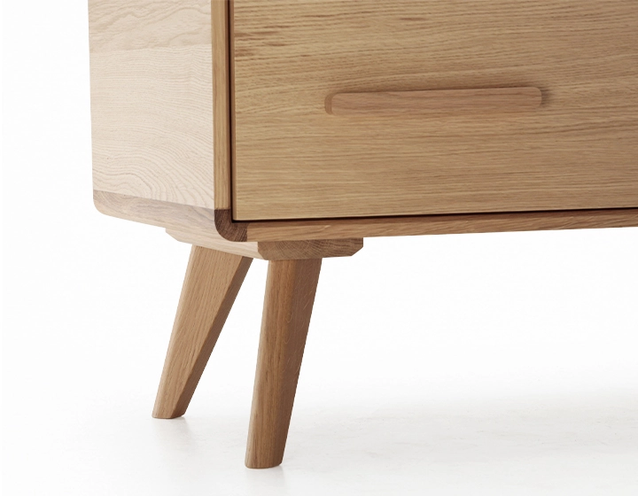 Commode 3 tiroirs en chêne bois teinte naturelle