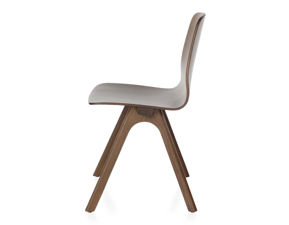 Chaise design en chêne teinte de bois marron foncé