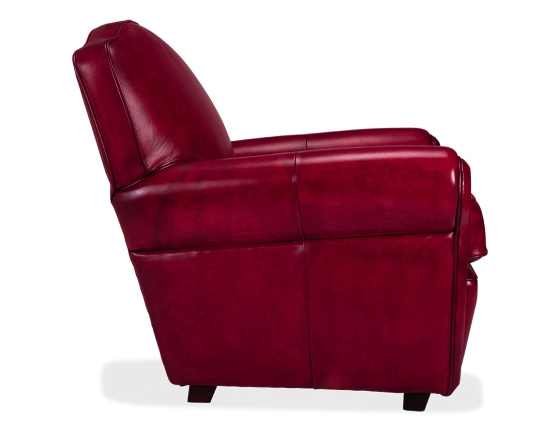 Sillón club de piel rojo carmín
